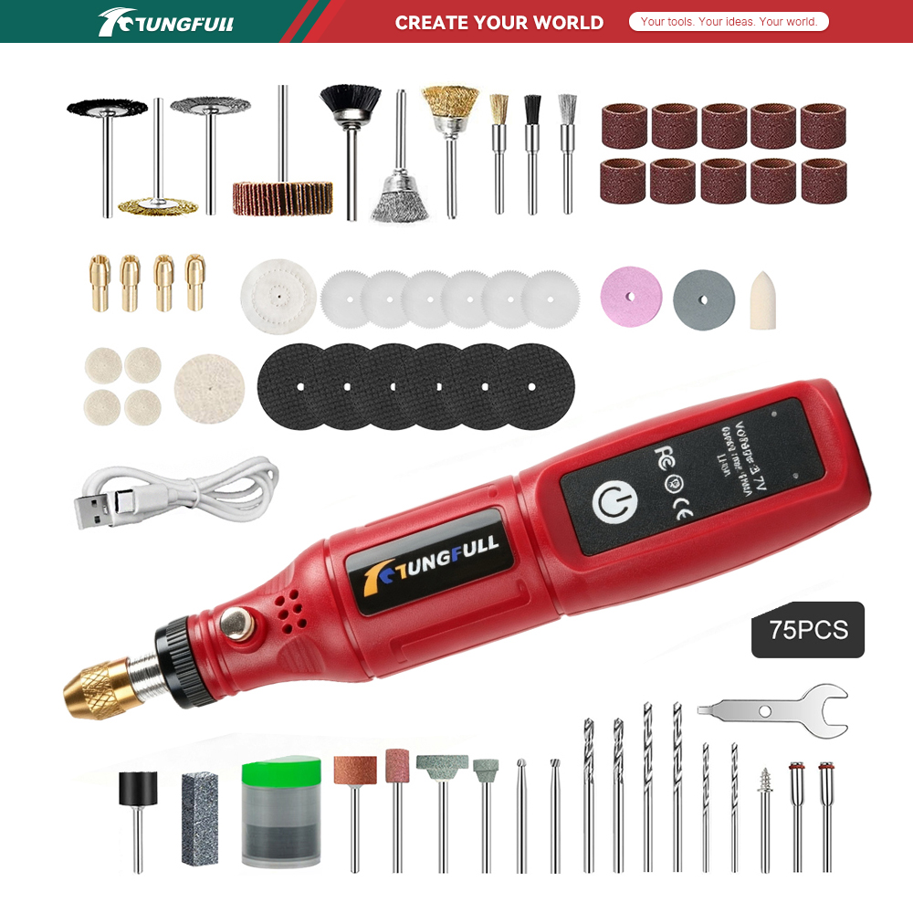 Power Tools For Workshop - Herramienta rotativa inalámbrica TUNGFULL de 3.7V,