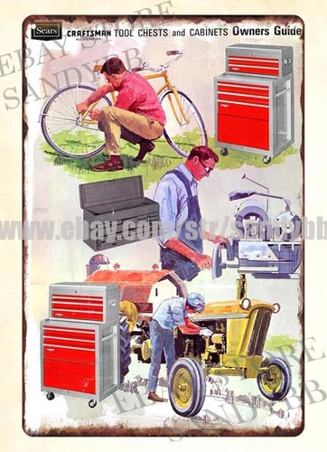 Tool Chest Cabinet - Letrero metálico de Sears Craftsman Tool